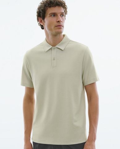  URBAN REVIVO - Áo polo nam cổ bẻ tay ngắn Straight 