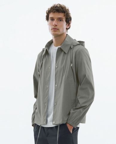  URBAN REVIVO - Áo khoác nam phối mũ Press Button Lapel 