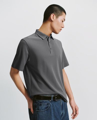  URBAN REVIVO - Áo polo nam cổ bẻ tay ngắn hiện đại 