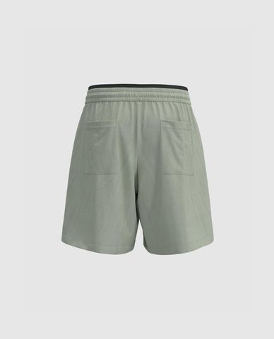  URBAN REVIVO - Quần short nam ống rộng phối dây rút Elastic 