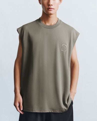  URBAN REVIVO - Áo ba lỗ nam cổ tròn phối hình in trẻ trung Printed 