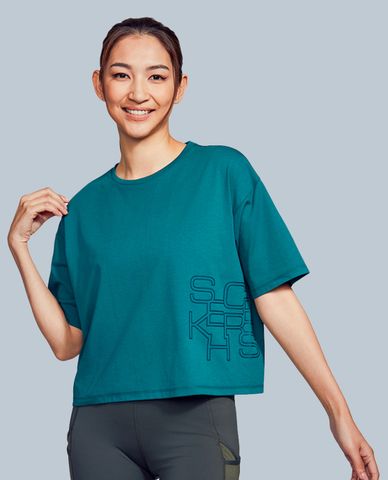  SKECHERS - Áo thun nữ cổ tròn tay ngắn Sleek Motions 