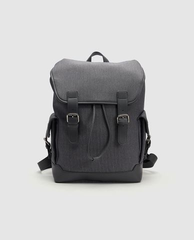  URBAN REVIVO - Balo nam phom chữ nhật phối nắp gập cá tính 