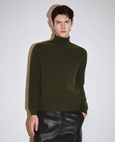  URBAN REVIVO - Áo dệt kim nam cổ lọ tay dài Turtle Neck 