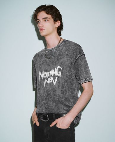  URBAN REVIVO - Áo thun nam cổ tròn tay ngắn Printed Loose 