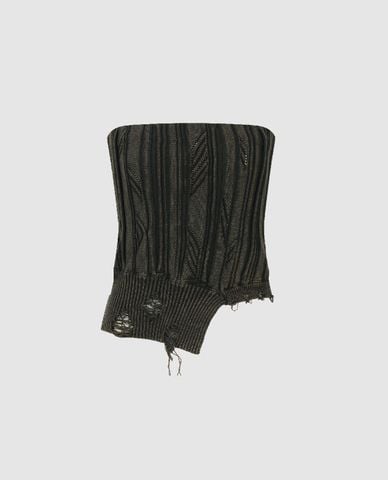  URBAN REVIVO - Áo dệt kim nữ phom ôm Raw Hem 