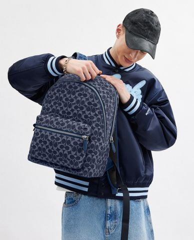  COACH - Balo nam phom chữ nhật Charter In Signature Denim 