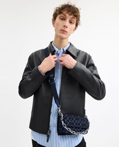  COACH - Túi đeo chéo nam Charter In Signature Denim 
