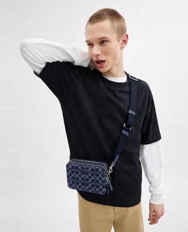  COACH - Túi đeo chéo nam Charter 19 In Signature Denim 