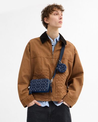  COACH - Túi đeo chéo nam phom chữ nhật Charter Slim 