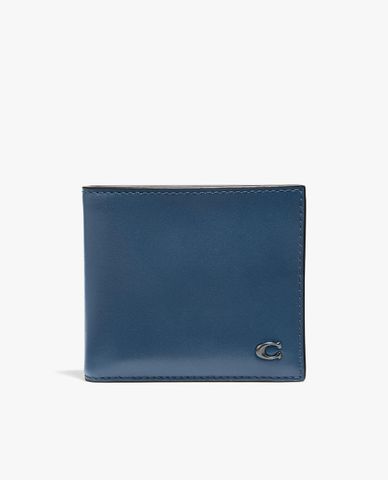  COACH - Ví da phối logo C kim loại Double Billfold 