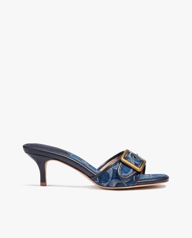  COACH - Giày sandals cao gót Margot Signature Denim 