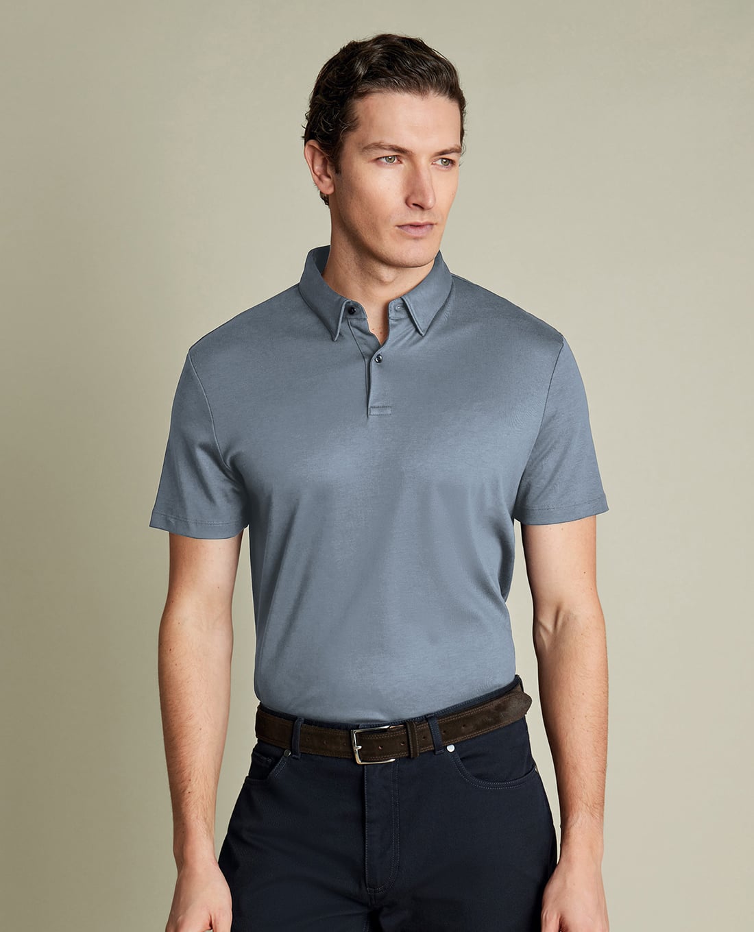 CHARLES TYRWHITT - Áo polo nam tay ngắn Smart Jersey
