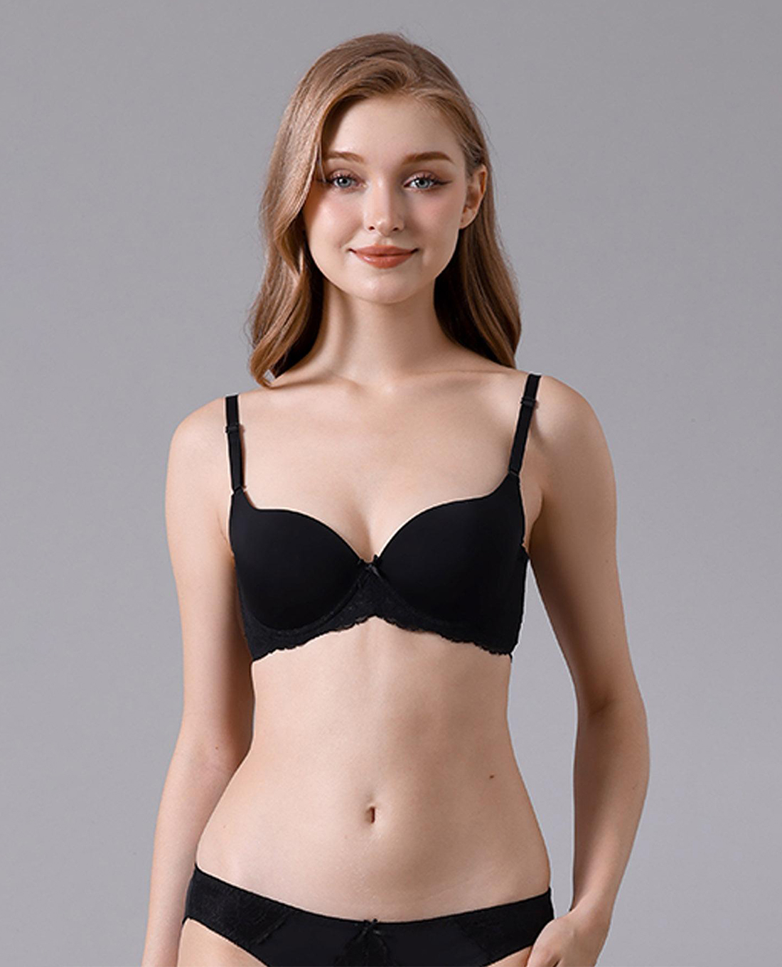 MISAKI - Áo ngực cup 3/4 trơn đai ren mút mỏng