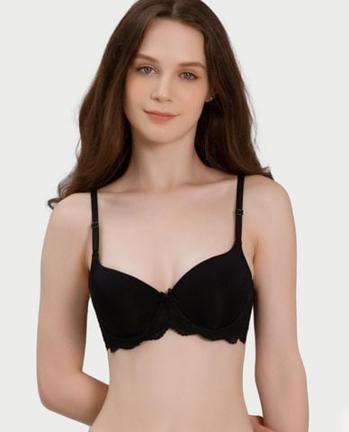  MISAKI - Áo ngực cup 3/4 trơn đai ren mút vừa 