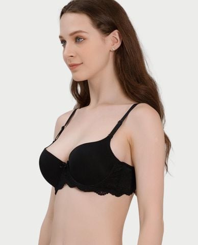  MISAKI - Áo ngực cup 3/4 trơn đai ren mút vừa 