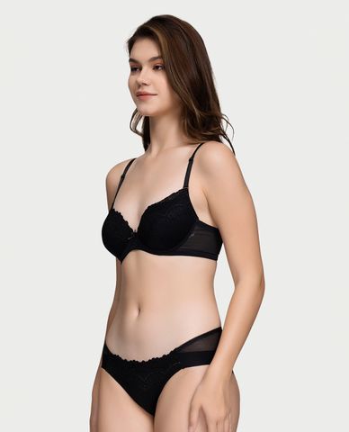  MISAKI - Quần lót bikini nữ trơn phối ren 