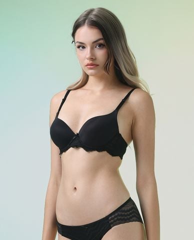  MISAKI - Áo ngực cup 3/4 trơn đai ren mút vừa 