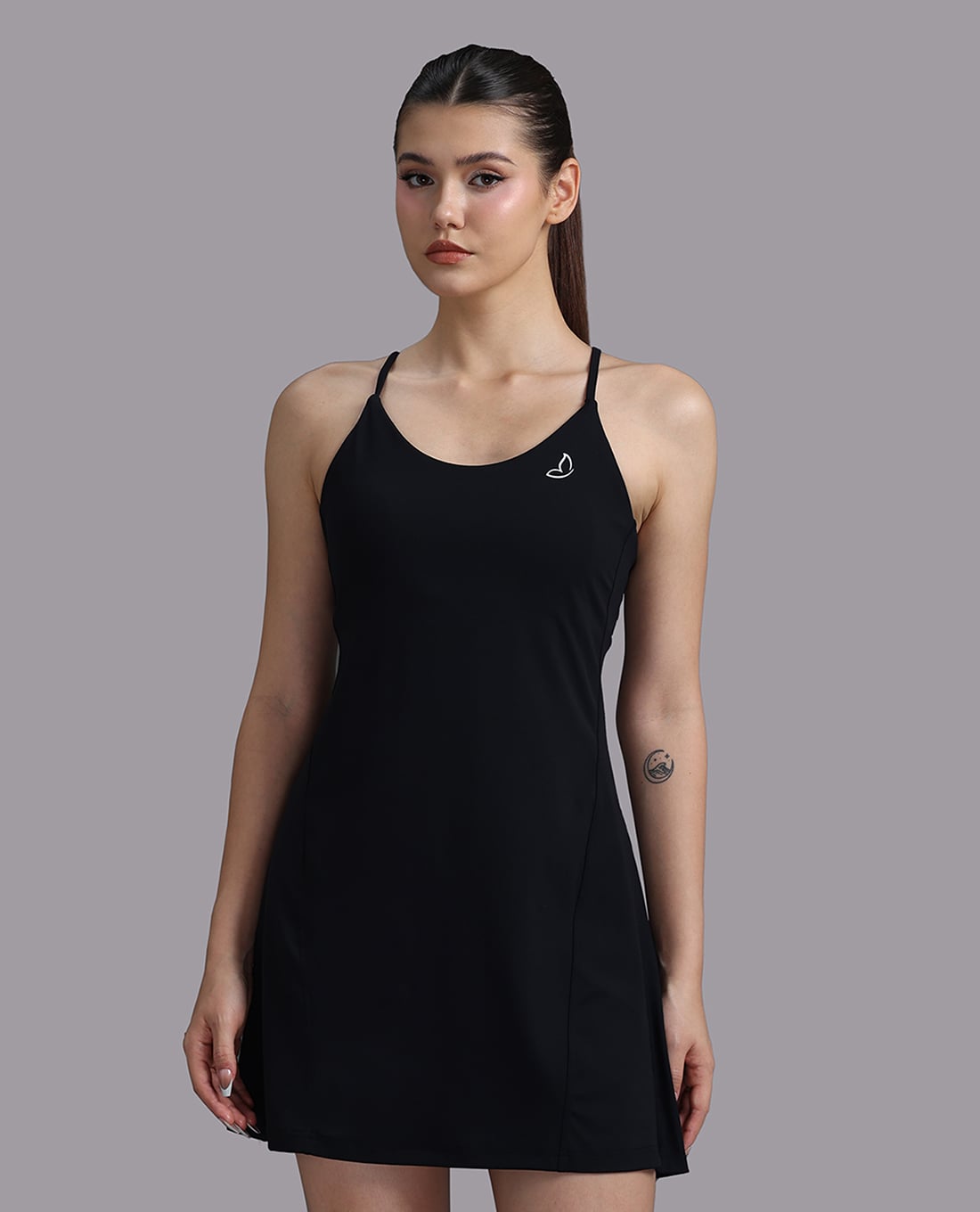 WOW BY NHA PHUONG - Đầm hai dây mini nylon trơn