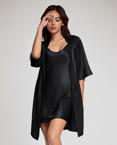  VERA - Áo khoác kimono nữ satin trơn 