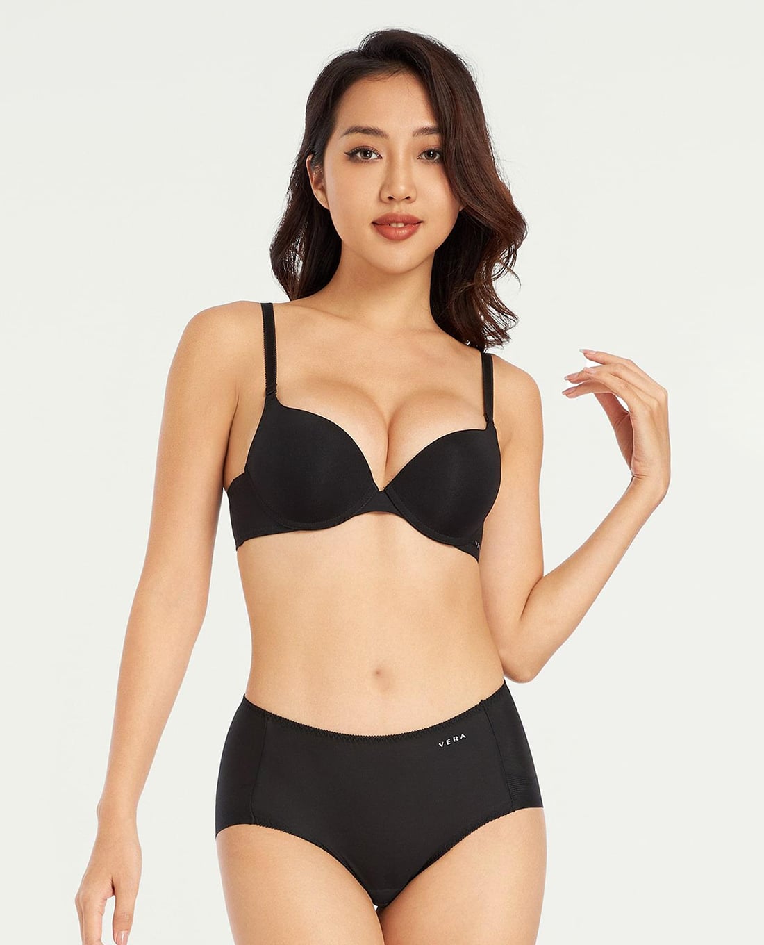 VERA - Quần lót nữ lưng cao nylon spandex trơn