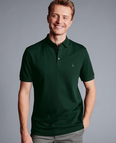  CHARLES TYRWHITT - Áo polo nam tay ngắn bo gấu Tyrwhitt Pique 