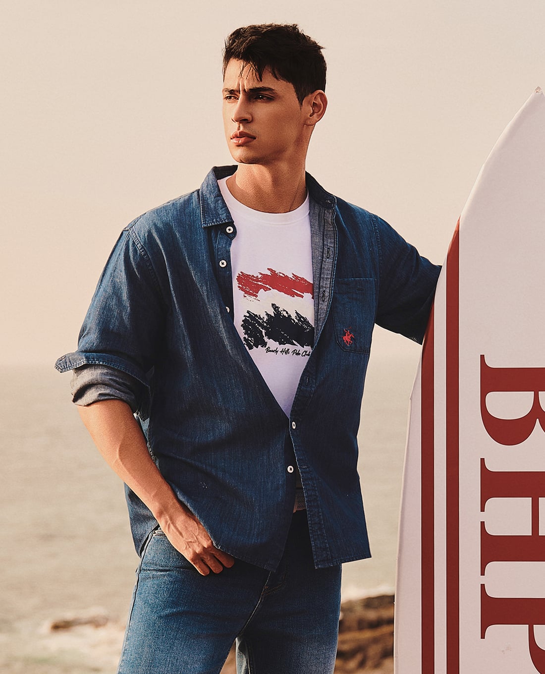 BEVERLY HILLS POLO CLUB - Áo sơ mi nam cổ bẻ tay dài thời trang