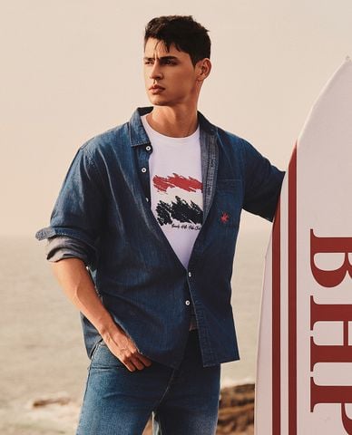  BEVERLY HILLS POLO CLUB - Áo sơ mi nam cổ bẻ tay dài thời trang 