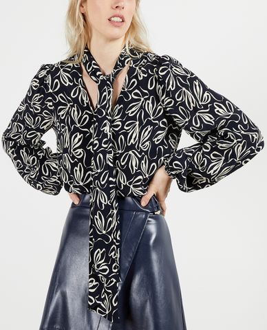  TED BAKER - Áo kiểu nữ cổ V tay dài Caarina 