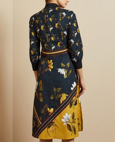  TED BAKER - Đầm midi tay dài cổ trụ Juudyy 
