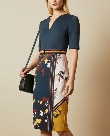  TED BAKER - Đầm midi bút chì cổ V Madiiy 