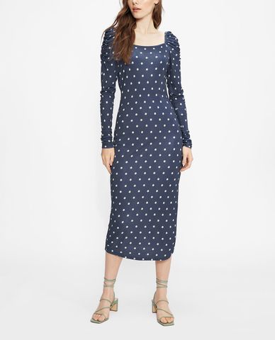  TED BAKER - Đầm midi cổ vuông dài tay phom ôm thời trang Meegwin 