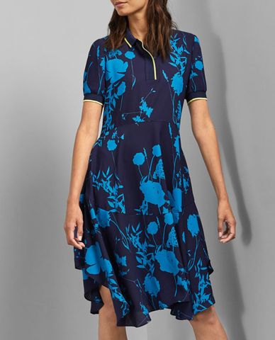  TED BAKER - Đầm midi ngắn tay cổ bẻ Ohlah 