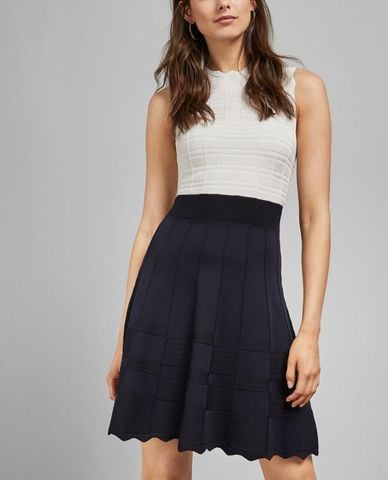  TED BAKER - Đầm mini sát nách cut out vỏ sò Polino 