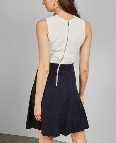  TED BAKER - Đầm mini sát nách cut out vỏ sò Polino 