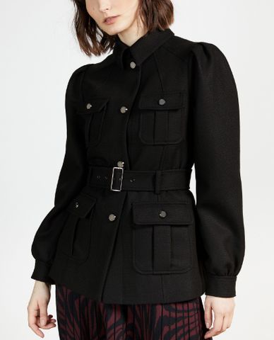  TED BAKER - Áo khoác kiểu nữ cổ gập tay dài phối thắt lưng Harrika 