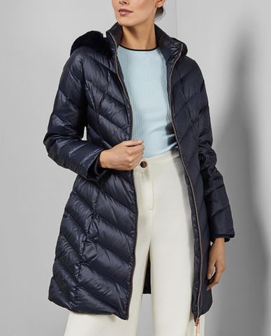  TED BAKER - Áo phao nữ dáng dài phối thắt lưng Millsa 