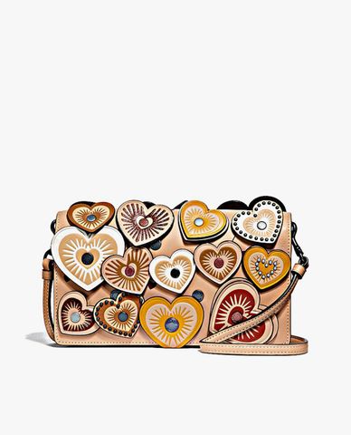  COACH - Túi đeo chéo chữ nhật Heart Applique Foldover 