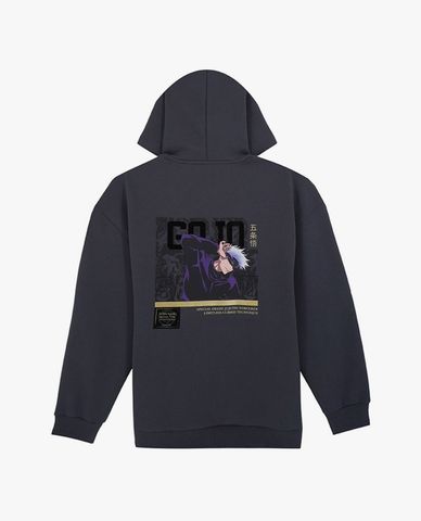  SKECHERS - Áo hoodie nam phối mũ tay dài Jujutsu Kaisen 