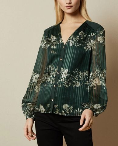  TED BAKER - Áo sơ mi nữ tay dài cổ V Eveliin 