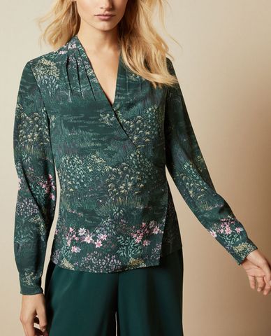  TED BAKER - Áo kiểu nữ tay dài cổ V Thessie 