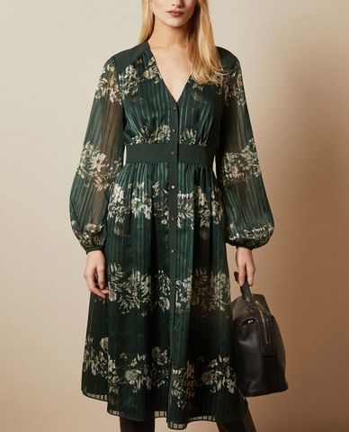  TED BAKER - Đầm midi cổ V tay dài Delyla 