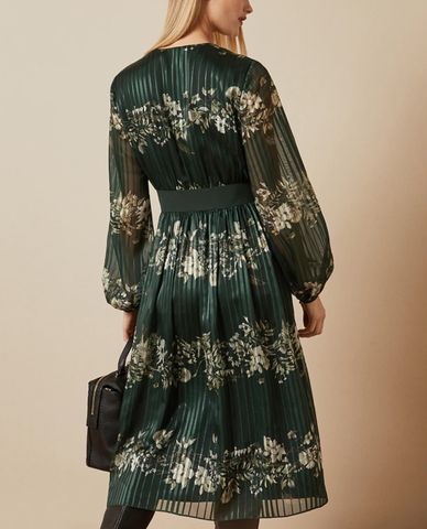  TED BAKER - Đầm midi cổ V tay dài Delyla 