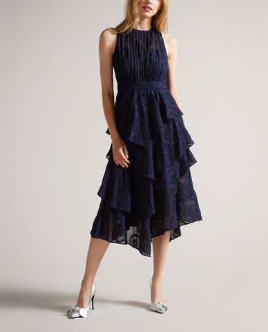  TED BAKER - Đầm midi sát nách cổ tròn Floryah 