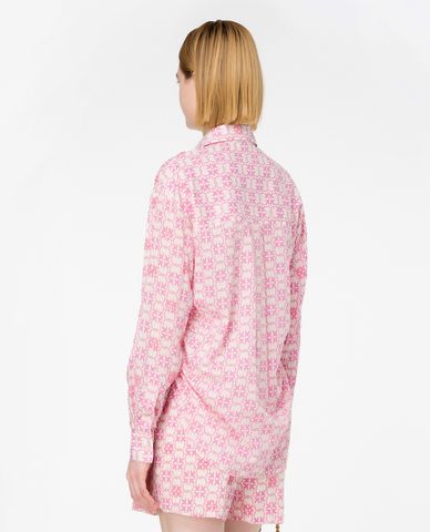  PINKO - Áo sơ mi cổ bẻ tay dài hoạ tiết monogram Cureti 