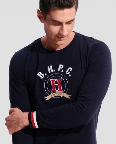  BEVERLY HILLS POLO CLUB - Áo thun nam cổ tròn tay dài thời trang 