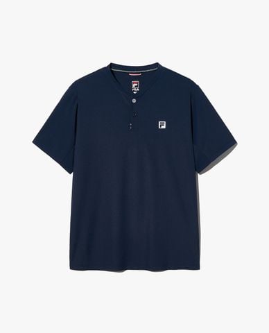  FILA - Áo thun unisex cổ tròn tay ngắn Tennis Henley 