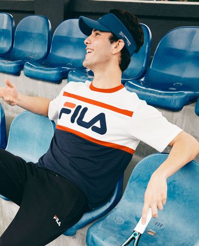  FILA - Áo thun unisex cổ tròn tay ngắn Heritage Loose Fit Logo 