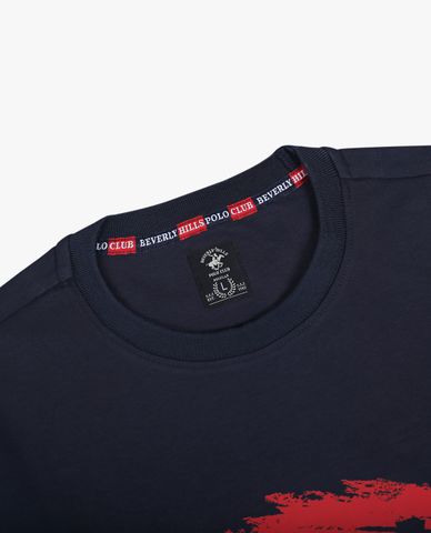 BEVERLY HILLS POLO CLUB - Áo thun nam cổ tròn tay ngắn trẻ trung 