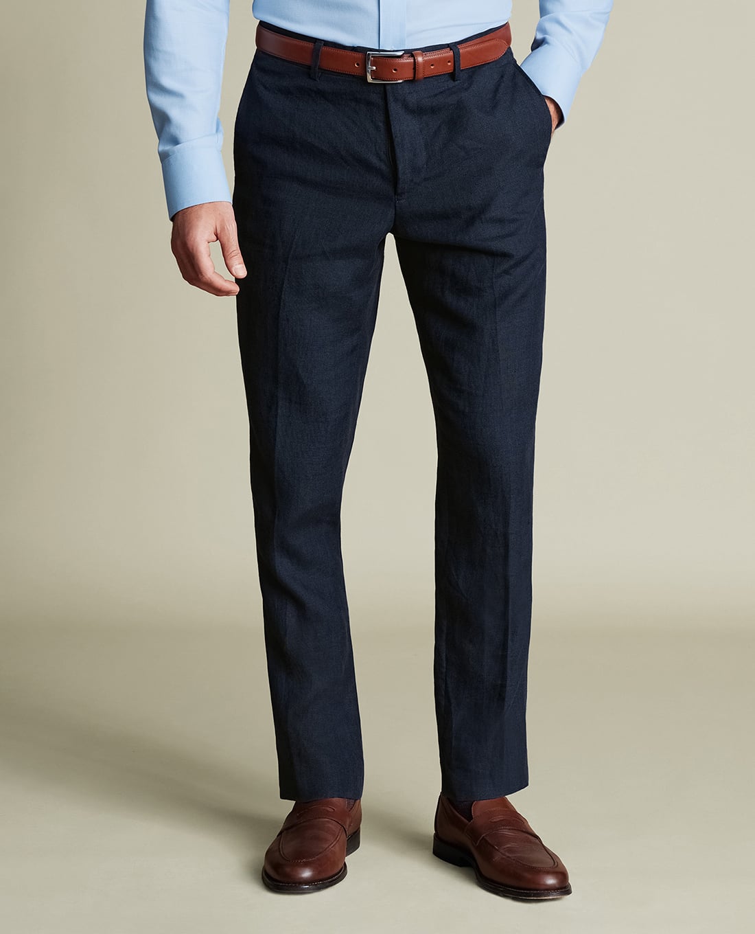 CHARLES TYRWHITT - Quần âu nam thanh lịch Linen